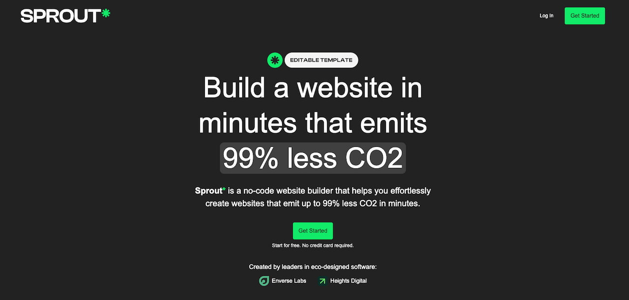 SPROUT : le créateur de sites bas carbone
