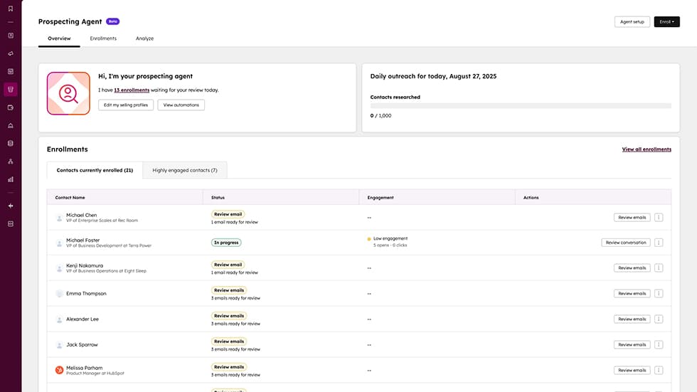 Agent Prospection IA HubSpot