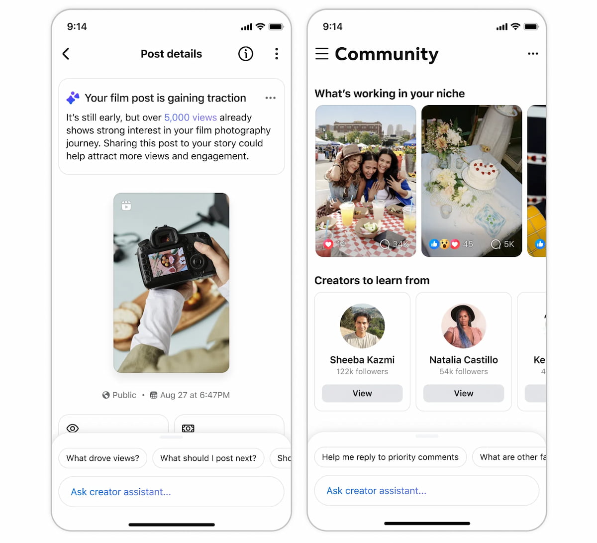 Gestion de la communauté et des commentaires par IA sur une page Facebook créateur