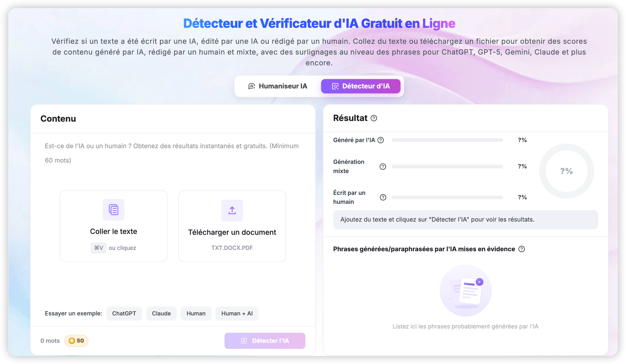 Aperçu du détecteur et vérificateur d'IA de Lynote AI