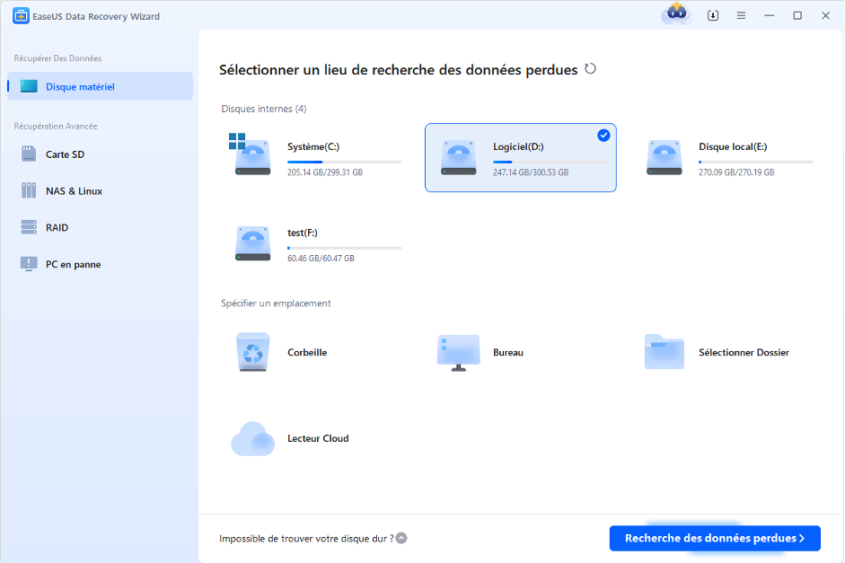 Aperçu de EaseUS Data Recovery