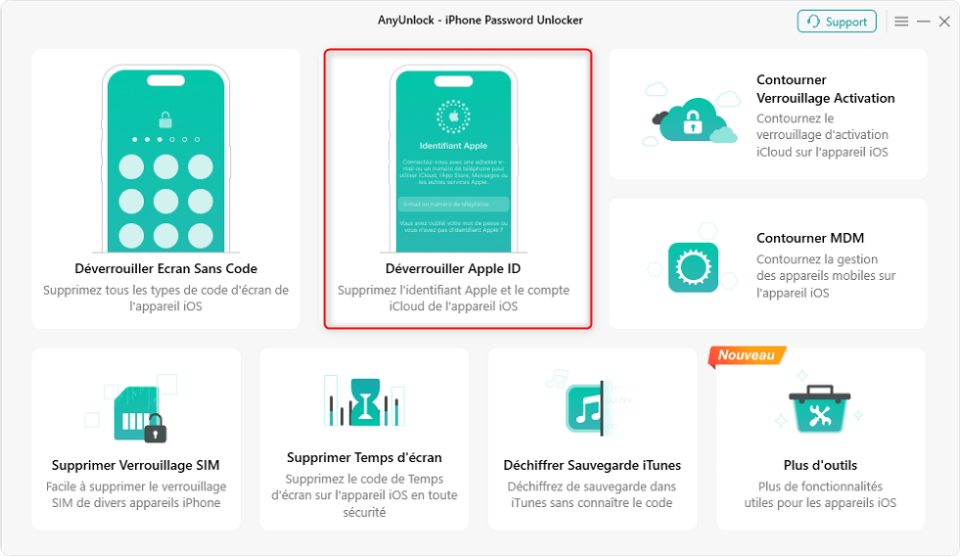 Aperçu AnyUnlock