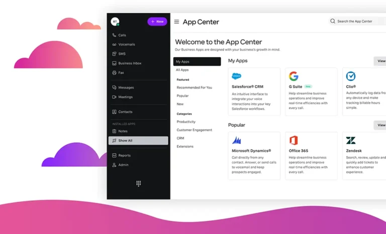 App Center de Vonage Business Communications avec les intégrations Salesforce, Google Workspace, Dynamics et Zendesk